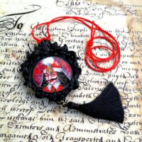 Dracula Talisman Bat Vampire, Gothic Amulet Transylvania Pendant Magic Artcraft, Count Vlad Tepes Castle