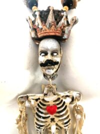 La Santa Muerte Pendant, Macabre Magic Talisman Necklace, Spooky Witch Goth Jewelry Skull Skeleton
