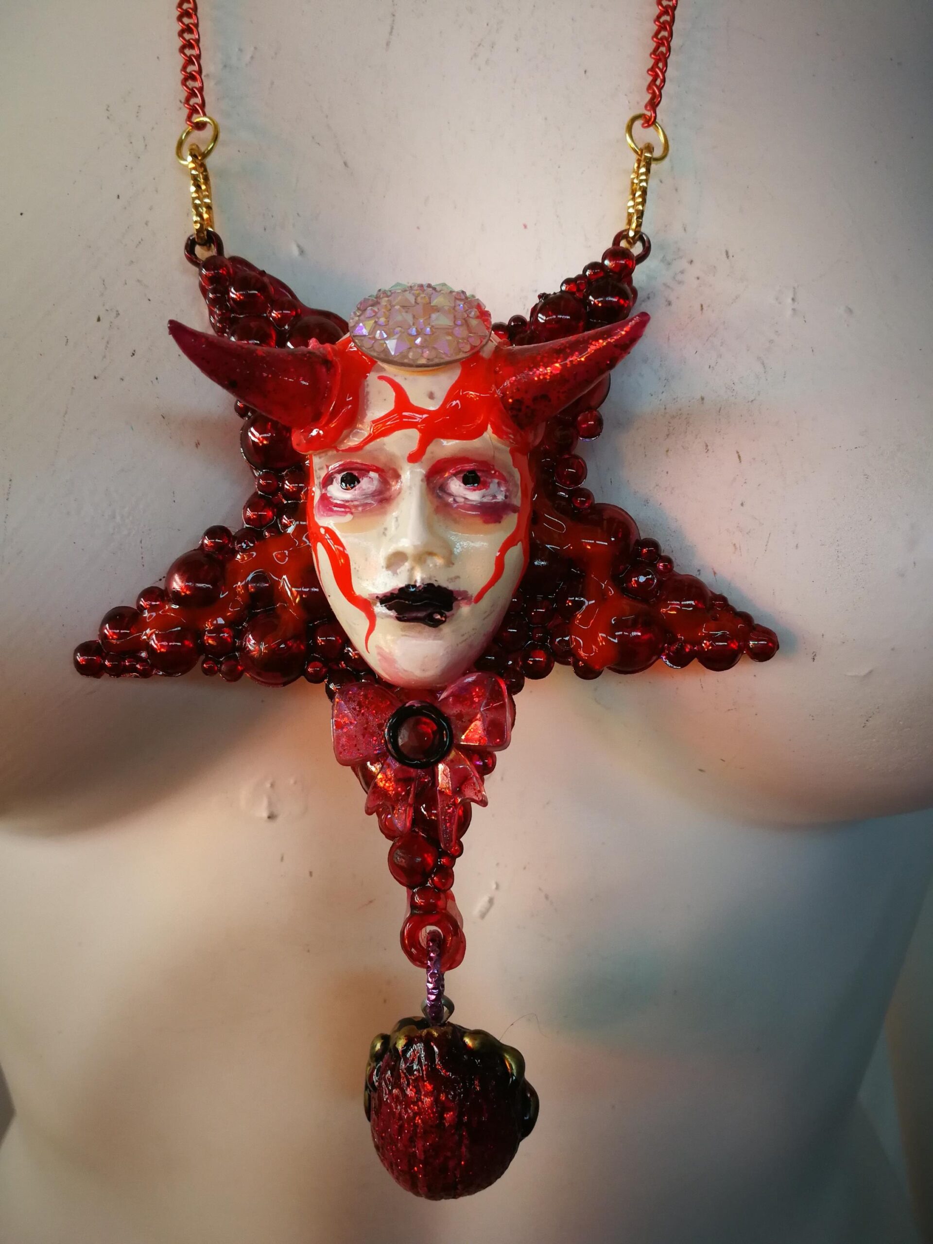Satanic Symbol, Talisman Inverted Pentagram Star, Satan Fallen Angel, Devil Pendant Baphomet Magic Amulet