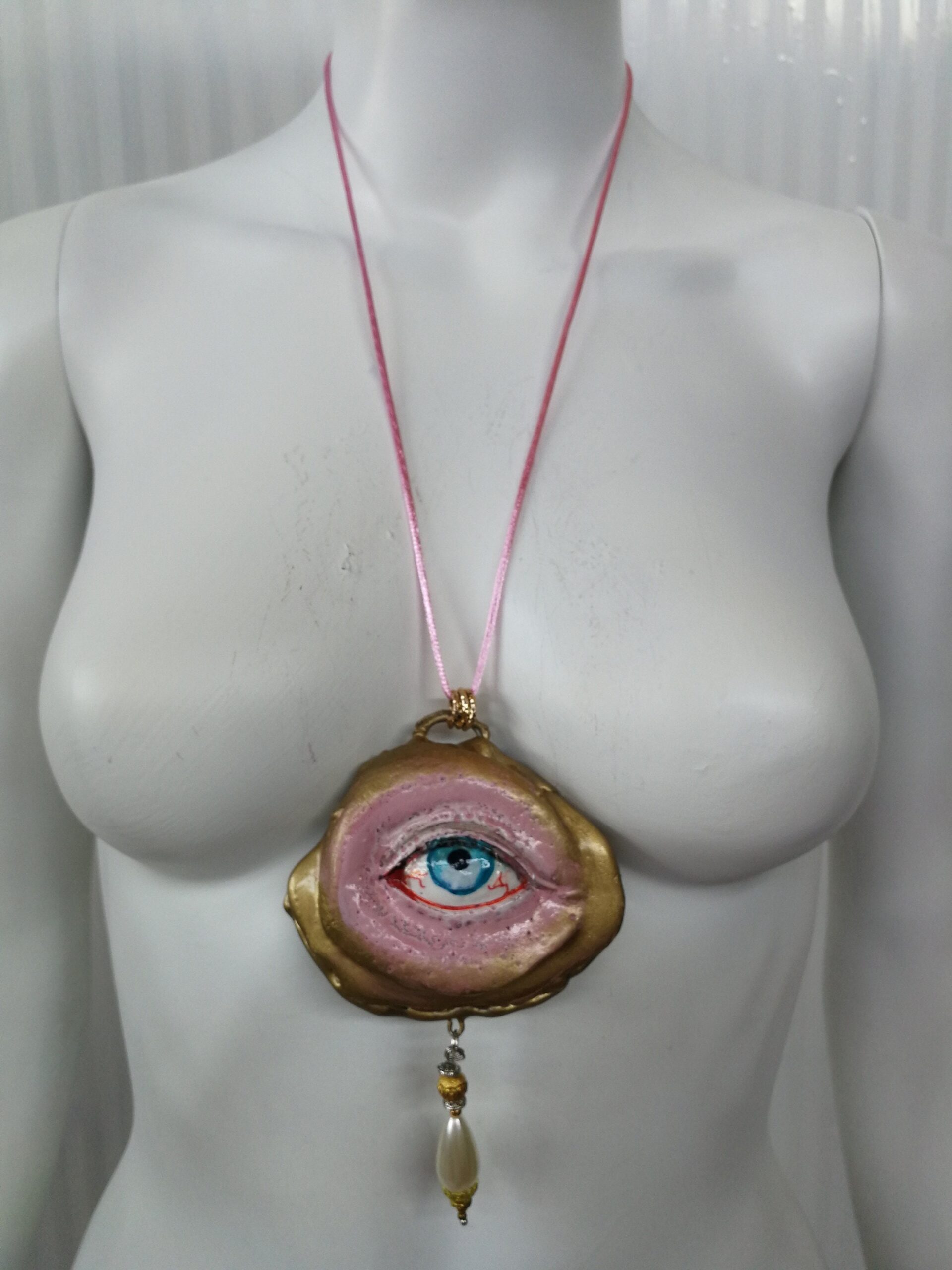 Realistic Eye, Angelic Protection Amulet Archangel Protective Talisman, Necklace Symbol All Seeing Eye Good Luck Pendant
