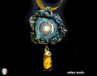 Sun and Moon, Magical Power Pendant, Magic Talisman Astrological Symbol, Urn Stones Jewelry Amulet