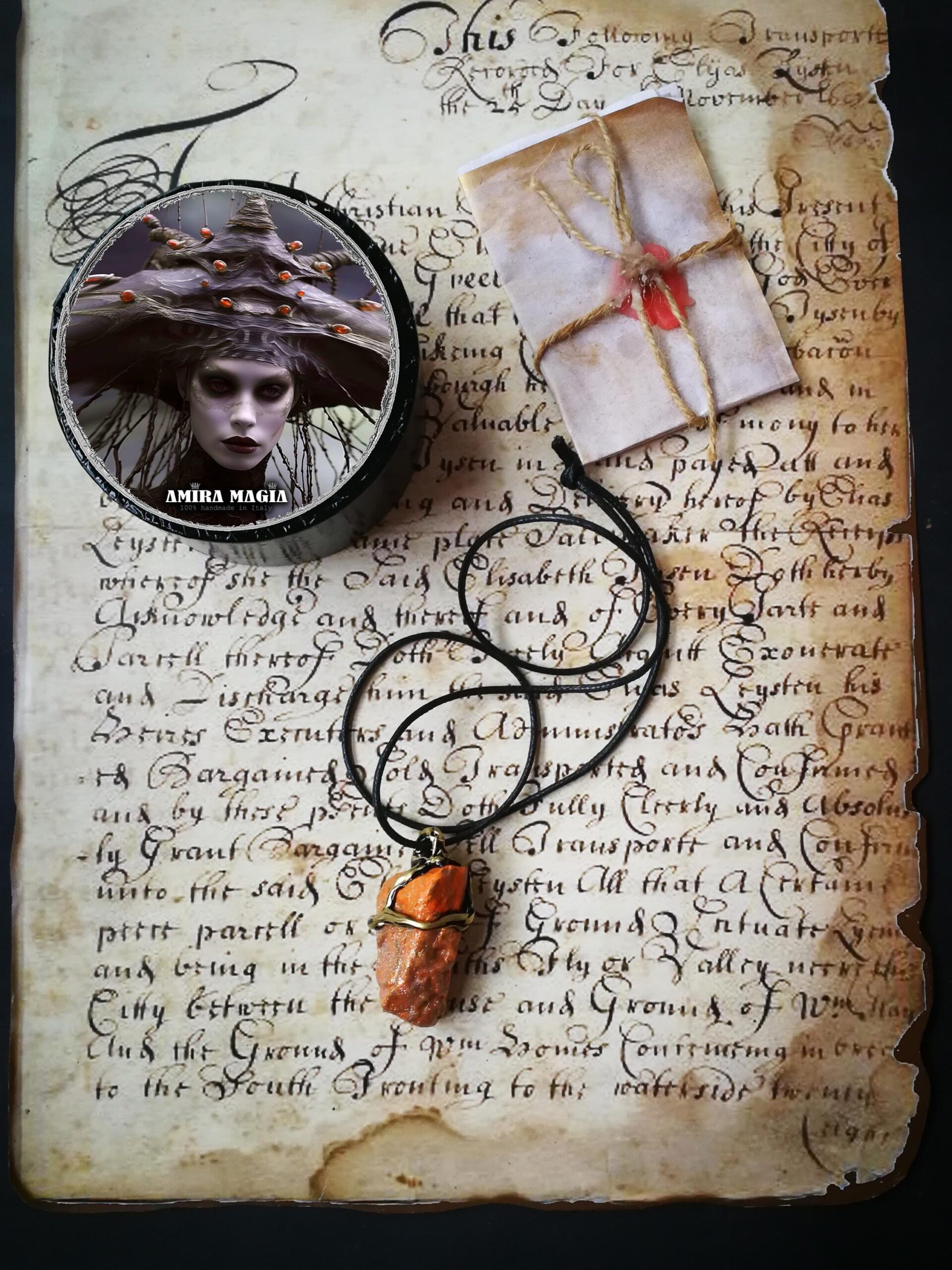 Become a Witch Shadow Enhanced Necklace, Uncut Gemstone Pendant, Magic Portal Raw Stone Amulet, Get Magic Powers Ritual