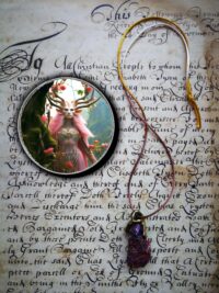 Become a Witch Shadow Enhanced Necklace Charm, Uncut Gemstone Pendant Spell Portal, Raw Stone Amulet Magic Powers Ritual