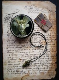 Witch Familiar, Ancient Spirit Companion Preying Mantis, Magic Portal Raw Stone Amulet, Necklace Uncut Gemstone