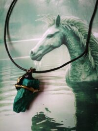 Hippo Campus Amulet, Ancient Spirit Companion, Uncut Gemstone Pendant Hippocampus, Spiritual Magical Powers Portal
