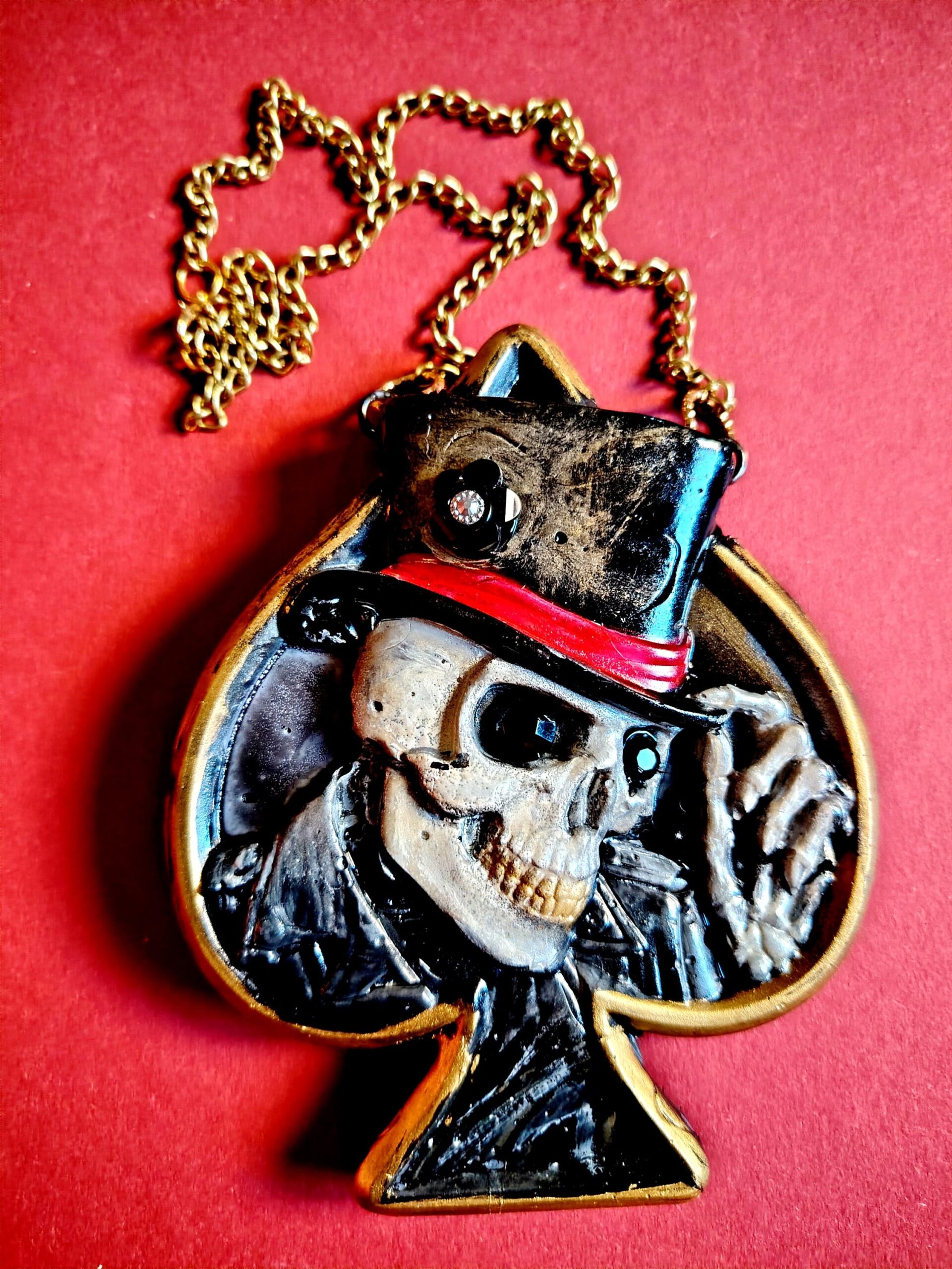 Baron Samedi Talisman, Cuckold Symbol Amulet Necklace, Personalized Voodoo Skull Pendant, Magic Witchcraft Guidance