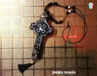 Cross Necklace, Gothic Talisman Alchemy Symbols Rosicrucian, Golden Dawn Medieval Pendant Esoteric Jewelry