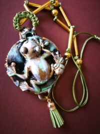 Green Tree Frog, Poison Dart Frog, Witch Jewelry Amulet Pendant, Magical Power Money Attraction Talisman, Moses Ten Plague