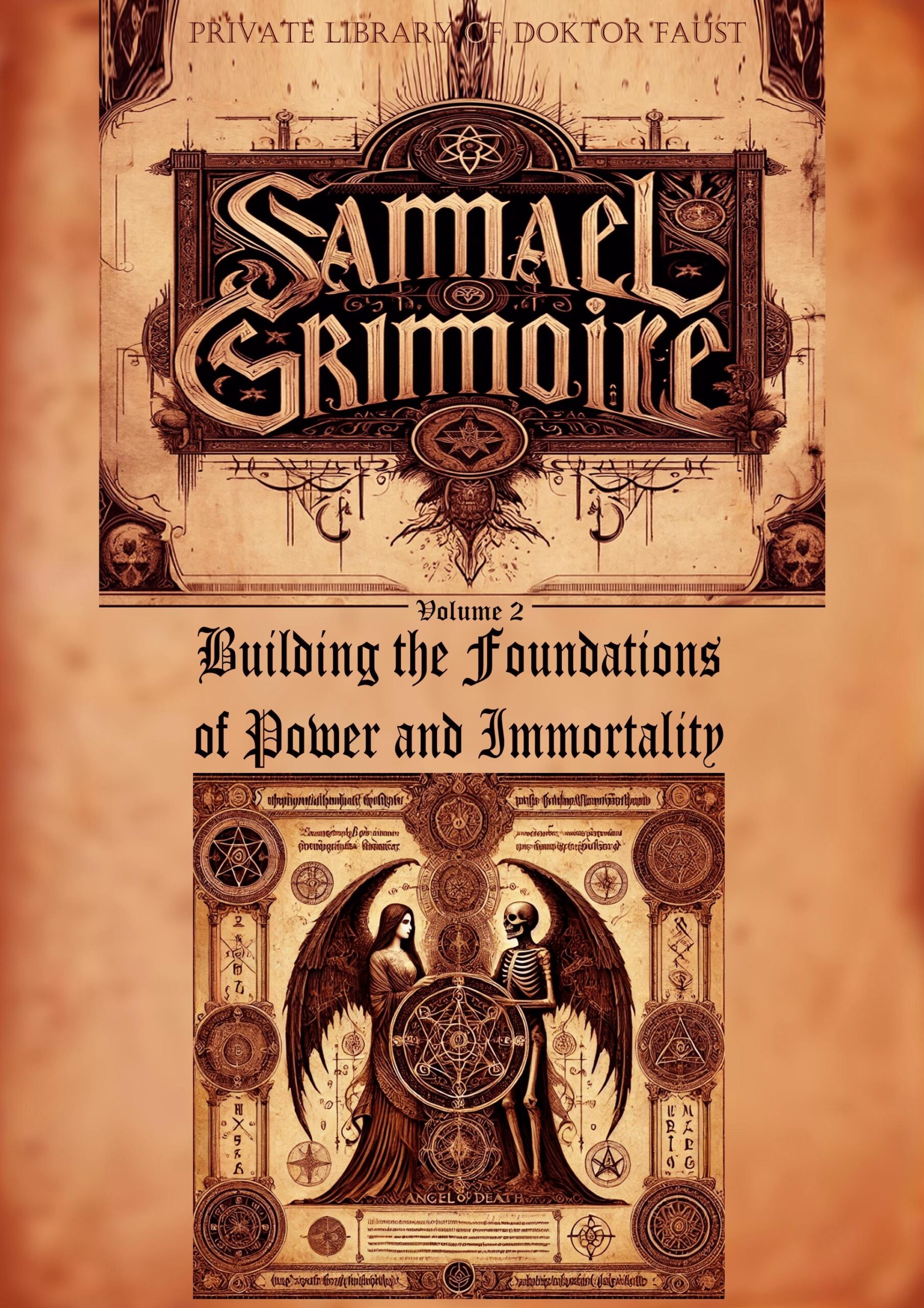 Angel of Death, Occult God Samael Grimoire, Antique Book Occultism Esotericism, Magic Ritual Magick Spell Divination V-2