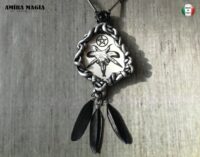 Dark Witch Amulet, Inverted Pentagram Witchcraft Symbol, Magic Evil Eye Pendant Talisman Occult Jewelry