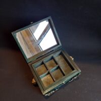 wooden box mirror magic witchcraft organizer home decor starter kit beginners witch wizard wiccan pagan altar item ritual green dragon