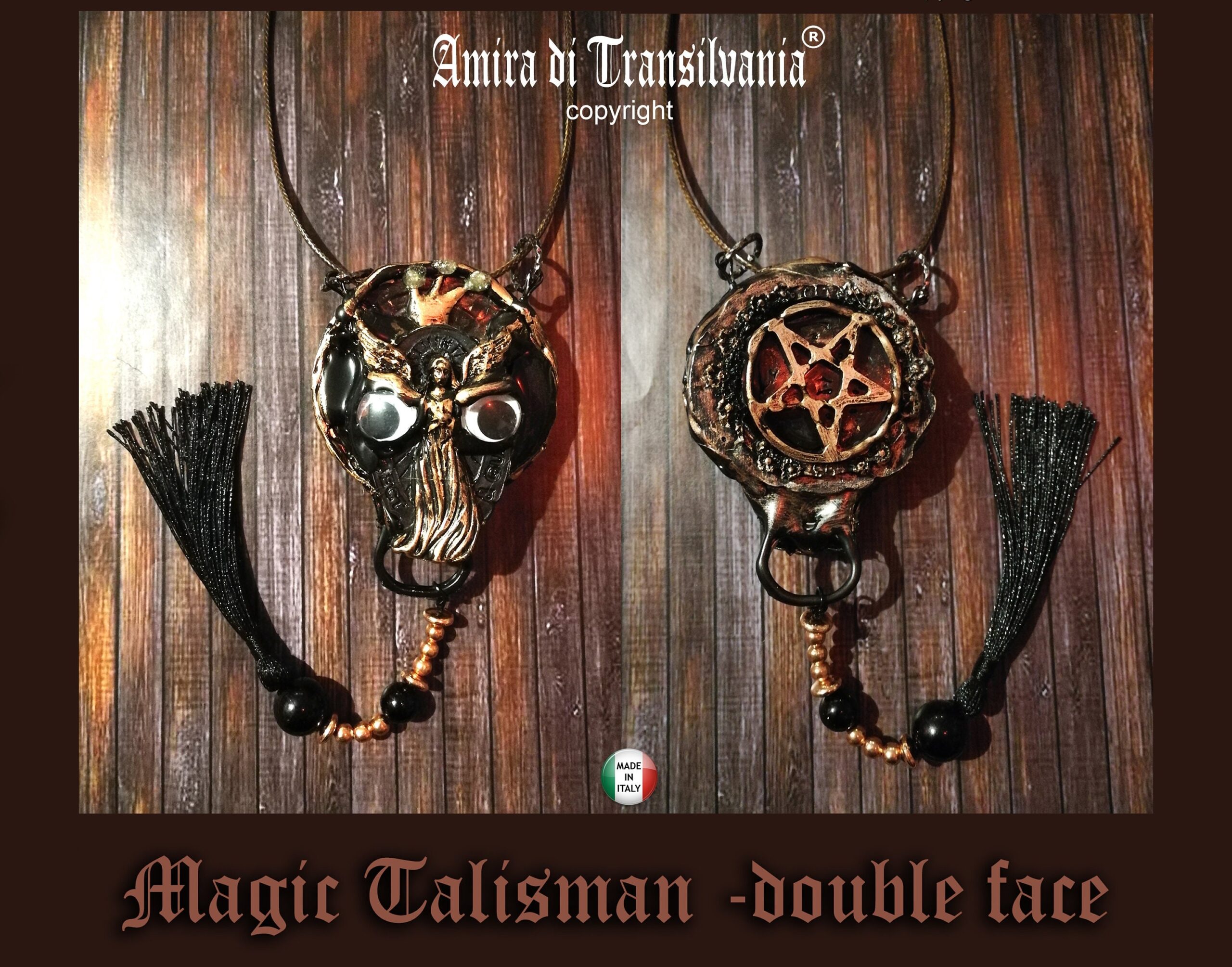 Inverted Pentagram Star, Owl Necklace Magical Power Protective Talisman Occult Protection Amulet Black Madonna