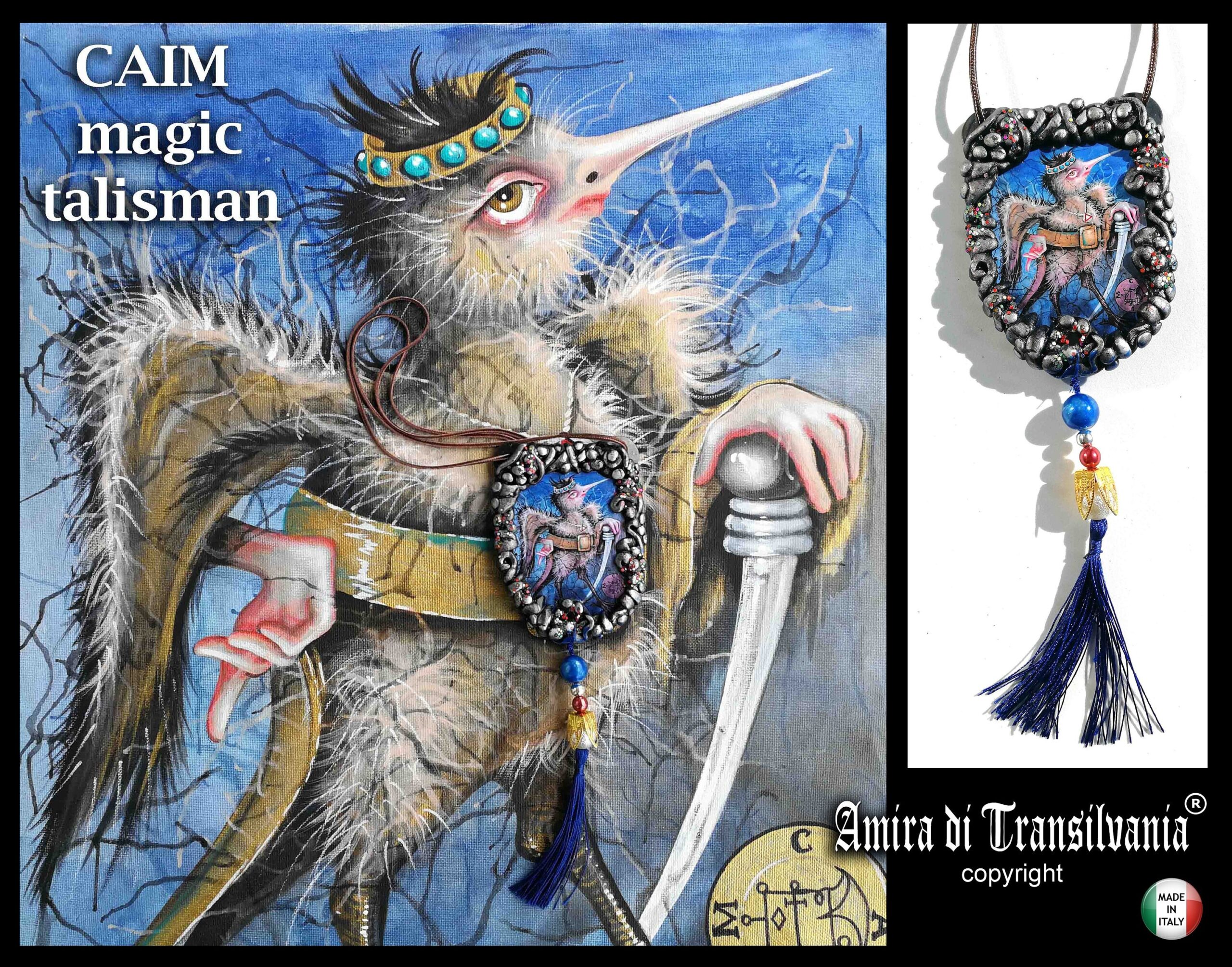 Caim Demon, Protective Talisman Amulet Evil Eye, Gothic Occult Jewelry, Witchcraft Lemegeton Ars Goetia