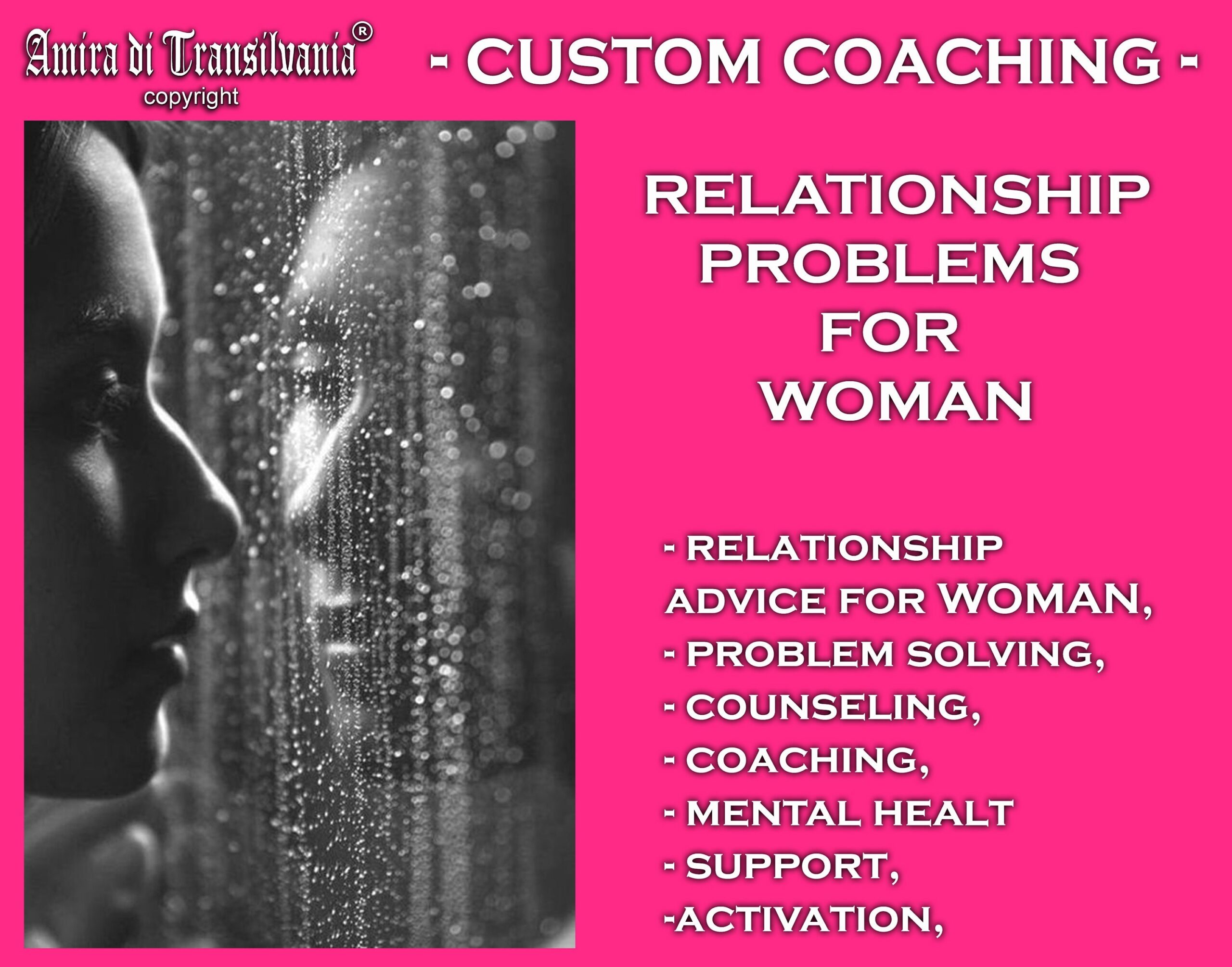 Relationship Advice for Woman, Problem Solving Activation, Counseling Coaching Coach for Correct Mindset Support