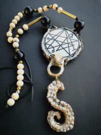 Necronomicon Seal Cthulhu Mythos, Lovercraft Occult Necklace Magic Talisman, Esoteric Amulet Goth Jewel Octopus Sigil