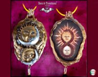 Sun & Moon Celestial Necklace, Infinity Amulet Alchemy Symbols Good Luck, Pendant Magic Evil Eye