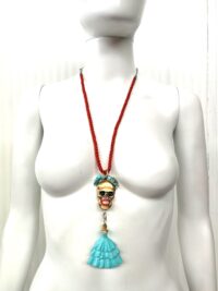 La Santa Muerte Pendant, Macabre Voodoo Dark Magic Talisman, Witch Necklace Goth Jewel Skull Amulet