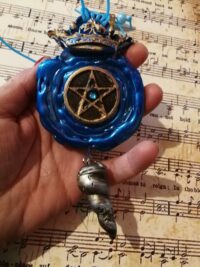 Witchcraft Symbol, Wicca Amulet Witch Talisman Royal Crown, Star Pentagram Magic Evil Eye Pendant