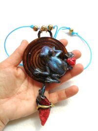 Chocolate Frog, Wizard Dark Academia Amulet, Witch Toad Pendant Witchcraft Harry Potter Practical Magic