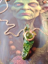 Uncut Gemstone Pendant, Enchanted Necklace Spirit Companion, Magic Portal Raw Stone Amulet, Forest Spell Jewelry Talisman