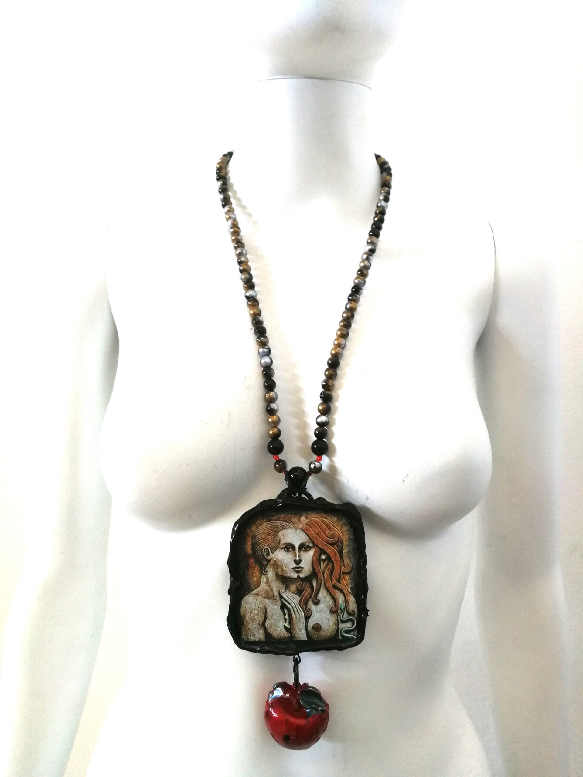 Adam and Eve Amulet, Eternity Love Talisman, Apple Magic Power Loveling Attraction Occult Pendant