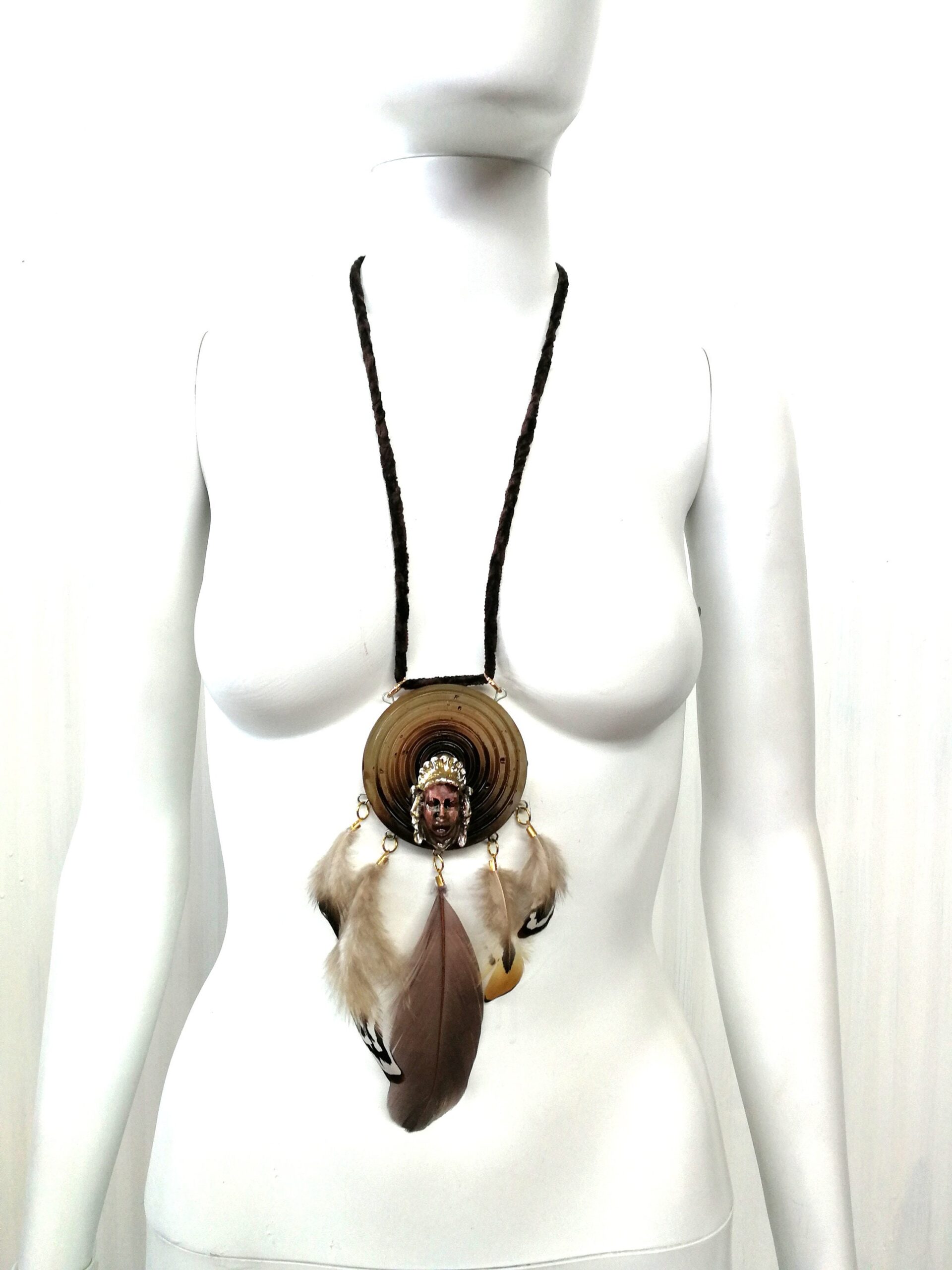 Dreamcatcher Amulet Necklace Native American, Shaman Drums Evil Eye Dream Catcher Talisman Occult Jewelry