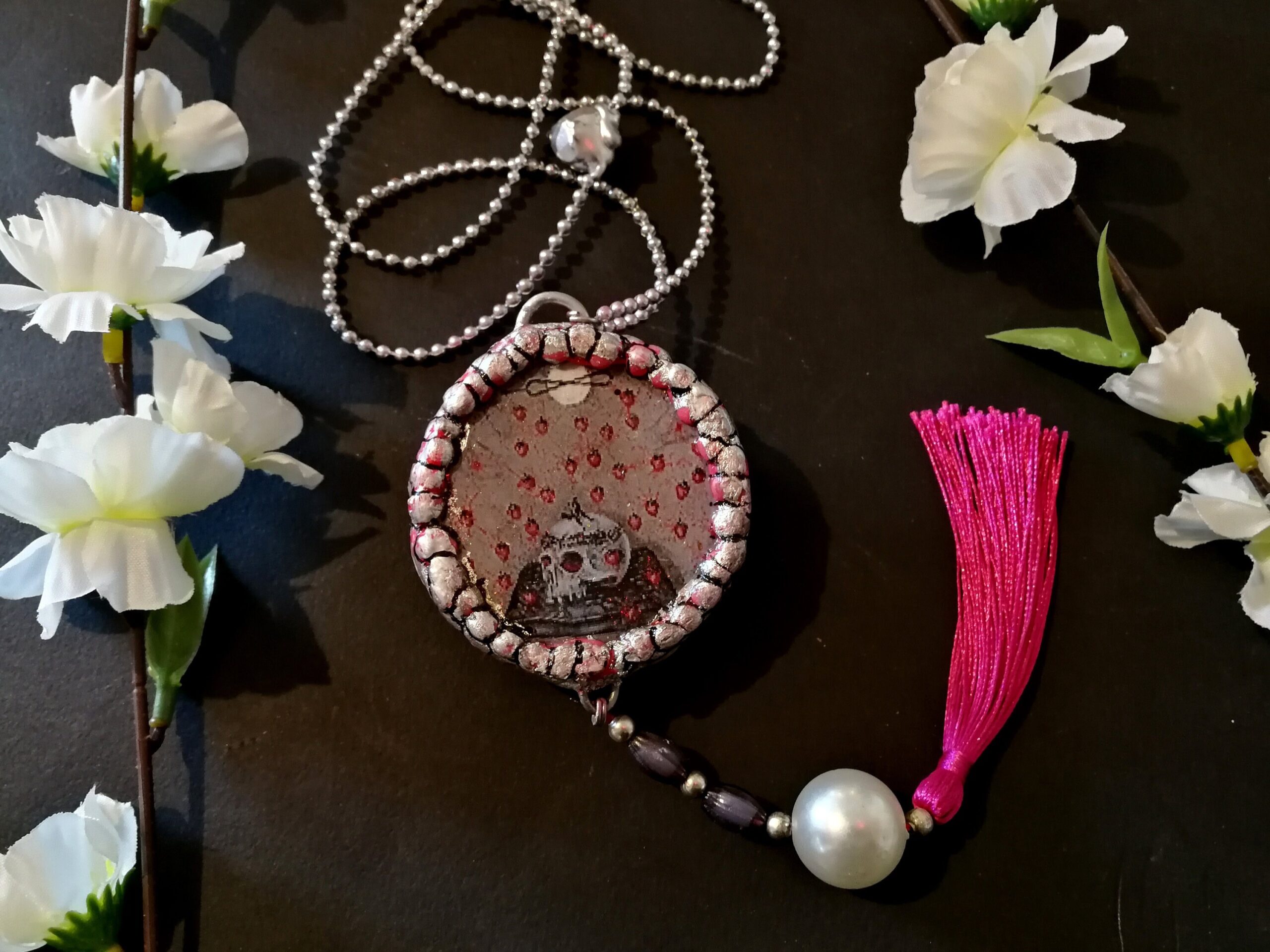 Voodoo Magic Talisman, Cursed Haunted Witchcraft Symbol Amulet, Ritual Pendant Jewelry Skull Skeleton Necklace