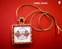 Snake Necklace Talisman, Celestial Feng Shui Amulet, Magic Symbol, All Seeing Eye Pendant