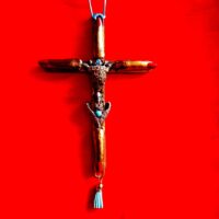 Satanic Necklace, Baphomet Upside Down Cross, Antichrist Inverted Cross Rosicrucian, Fingers Sigil of Lucifer Satan 666