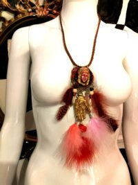 Shaman King, Native American Necklace Talisman, Boho Rustic Hand Help Jewelry, Gypsy Ethnic Indian Tribal Folk Pendant
