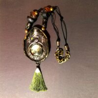 Dragon Amulet, Spirit Vessel Castle Occult Jewelry Magic Talisman Pendant, Draconian Evil Eye Protection