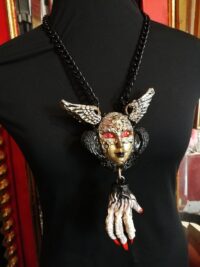 Black Angel, Satanic Talisman Satan Symbol, Demon Devil Pendant, Baphomet Necklace Archon, Magic Ritual Amulet