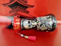 Oriental Poison, Magic Potion Apothecary Bottle, Vintage Mason Jar Witchcraft, Skull and Crossbones Spooky Death Poison