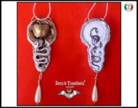 Evil Eye Amulet, Snake & Apple Talisman Totem, Spiritual Occult Jewelry Wealth Protection Good Luck