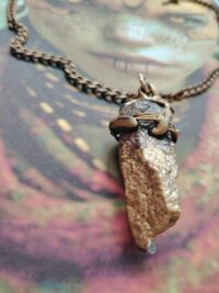 Uncut Gemstone Pendant, Enchanted Necklace Spirit Companion, Magic Portal Raw Stone Amulet Talisman Spell
