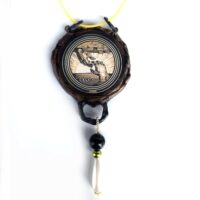 Ouroboros Snake Amulet, Sun and Moon Celestial Necklace , Hand Help Evil Eye Spiritual Protection
