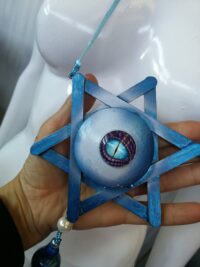 David Star Pendant, Hebrew Israel Symbol, Magic Talisman Bar Mitzvah Bat Mitzvah, Dragon Eye Big Magen David Necklace