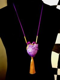Saint Germain, Purple Heart Pendant Flame Immortality, Occult Witch Jewelry, Gothic Amulet Magick Talisman