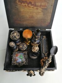 Apothecary Cabinet, Vintage Magic Witchcraft Box, Starter Kit Ritual, Potions Bottle, Incense Burner Set