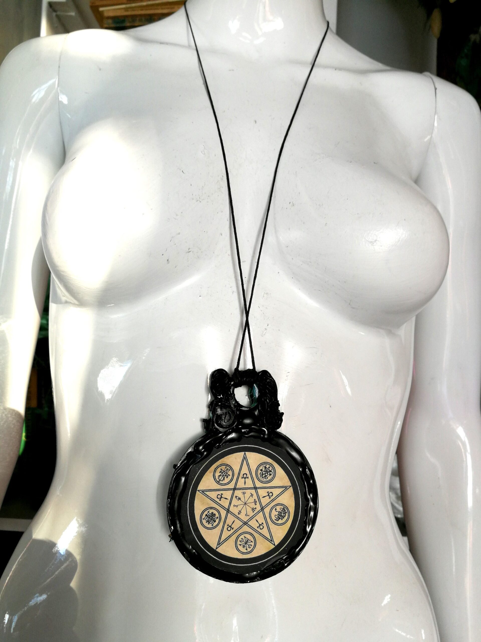 Moon Goddess Hecate, Triple Moon Talisman, Lunar Phases Witchcraft Pendant, Witch Jewelry Star Pentagram Luna Necklace