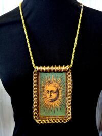 Sun and Moon Celestial Necklace, Amulet Alchemy Symbols Good Luck, Talisman Pendant Magic Power