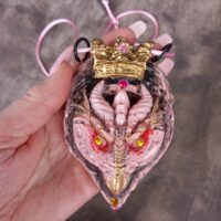Dragon Crown, Magical Power Necklace Amulet, Eye Spirit Guide Gothic Pendant, Celtic Demon Mythical