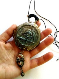 Masonry Symbol, Fraternal Mason Necklace, Masonic Talisman, Illuminati Triangle All Seeing Eye, Freemason Amulet Pendant