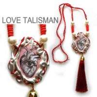 Love Talisman, Burning Arrowed Heart, Attraction Amulet Eternity Loveling, Protection Talisman Pendant Charm