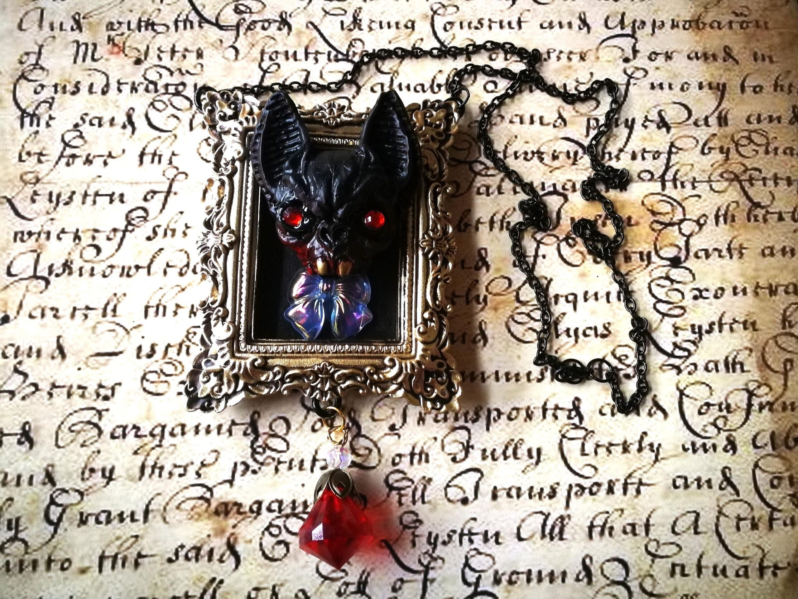 Bat Vampire, Gothic Talisman Transilvania Dracula Amulet Pendant, Magical Power Magick Spell, Immortality Eternal Life