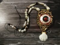 Evil Eye Necklace, Protective Talisman Pendant, Protection Amulet Witch Jewelry Hand Help Spirit Vessel