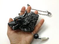 Black Wolf, Necklace Pendant Wild Animals, Forest Wildlife Magic Talisman, Spirit Guide Protection Amulet
