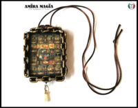 La Santa Muerte, Macabre Dance Immortality Talisman Necklace, Witch Jewelry Skull Amulet Angel of Dead Witchcraft Voodoo