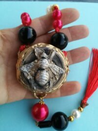 Queen Bee, Protective Talisman Pendant, Good Luck Charm Attraction Money Prosperity, Amulet Wealth & Richness Witchcraft