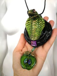 Green Snake Talisman Pendant, Feng Shui Amulet, Dune Imperium Magic Power Life Forever Jewelry